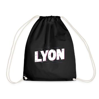 Lyon Frankreich Stadt Schrift Heimat Liebe - Turnbeutel - Schwarz - Vorne