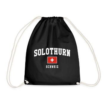 Solothurn Schweiz Flag Badge - Turnbeutel - Schwarz - Vorne