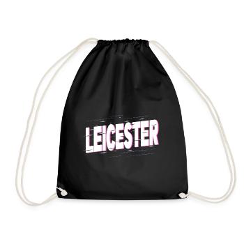 Leicester England UK City Writing Home Love - Drawstring Bag - black - Front