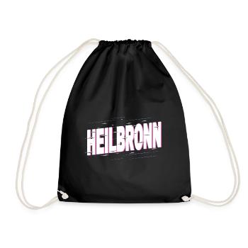 Heilbronn Germany City Font Home Love - Drawstring Bag - black - Front