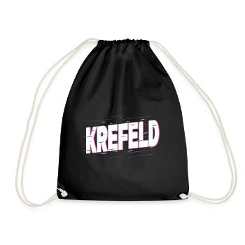 Krefeld Germany City Font Home Love - Drawstring Bag - black - Front