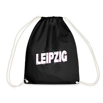 Leipzig Germany City Font Home Love - Drawstring Bag - black - Front