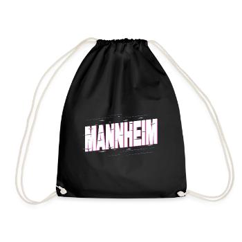 Mannheim Deutschland Stadt Schrift Heimat Liebe - Turnbeutel - Schwarz - Vorne