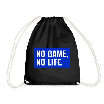 NO GAME, NO LIFE. Blue Design - Turnbeutel - Schwarz - Vorne