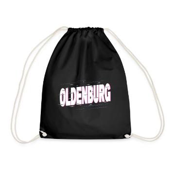 Oldenburg Deutschland Stadt Schrift Heimat Liebe - Turnbeutel - Schwarz - Vorne