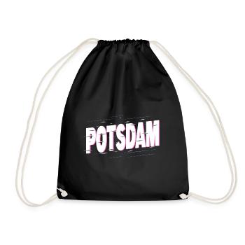 Potsdam Deutschland Stadt Schrift Heimat Liebe - Turnbeutel - Schwarz - Vorne