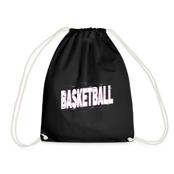 Basketball Basketball Sports Font Team Fan - Drawstring Bag - black - Front