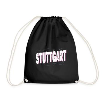 Stuttgart Germany City Font Home Love - Drawstring Bag - black - Front