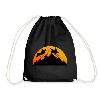 Wingsuit fliegen Base Jumping Skydiving Retro - Turnbeutel - Schwarz - Vorne