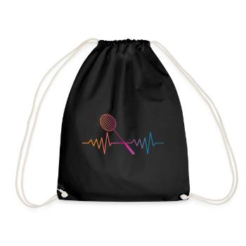 Battement de cœur du badminton - Sac de sport léger - noir - Devant