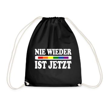 Nie wieder ist jetzt - Turnbeutel - Schwarz - Vorne