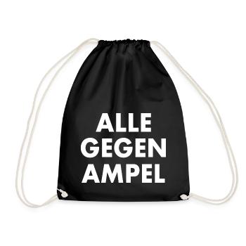 Alle gegen rechts - Turnbeutel - Schwarz - Vorne
