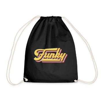 Funky Retro - Drawstring Bag - black - Front