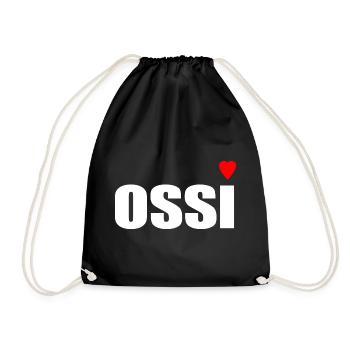 Ossi mit Herz rot - Turnbeutel - Schwarz - Vorne