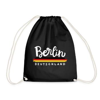 Berlin Deutschland Deutsche Flagge - Turnbeutel - Schwarz - Vorne