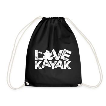 Love Kayak Logo Tee - Drawstring Bag - black - Front