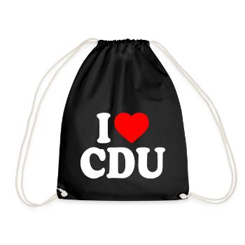 I love cdu - Turnbeutel - Schwarz - Vorne