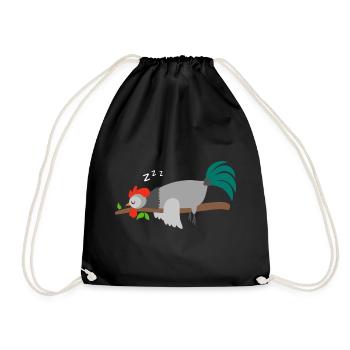 Rooster Chicken Rooster Chickens Roosters Pajamas Shirt - Drawstring Bag - black - Front