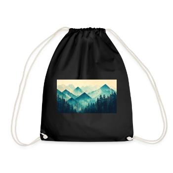 montagnes forestières - Sac de sport léger - noir - Devant