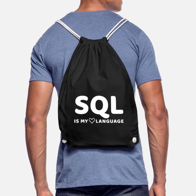 Celestial Code Pattern on Dark Background Drawstring Bag