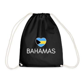 Herz mit Bahamas-Flagge, ich liebe Bahamas - Turnbeutel - Schwarz - Vorne