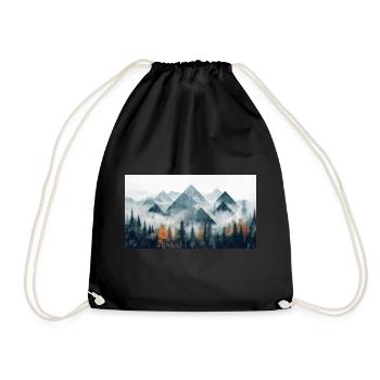 montagnes forestières - Sac de sport léger - noir - Devant