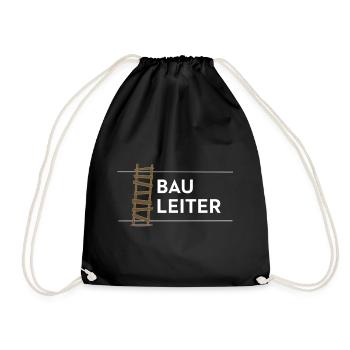 Bauleiter – Lustiges Bauarbeiter Wortspiel - Turnbeutel - Schwarz - Vorne
