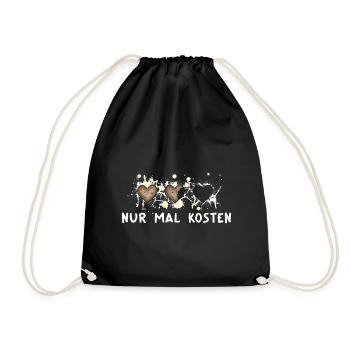 Nur mal kosten… Süßes Weihnachtsmotiv - Turnbeutel - Schwarz - Vorne