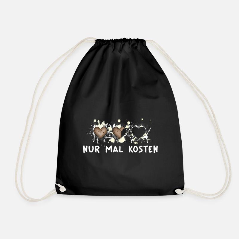 Nur mal kosten… Süßes Weihnachtsmotiv - Turnbeutel - Schwarz