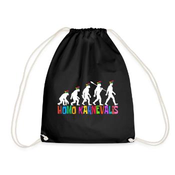 Homo Carnival | Évolution des Fous, Engraissé - Sac de sport léger - noir - Devant