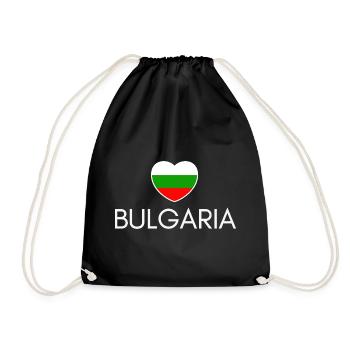 Herz mit bulgarischer Flagge, ich liebe Bulgarien - Turnbeutel - Schwarz - Vorne