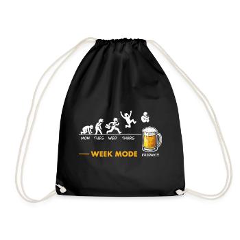Ich freue mich auf das Wochenende – Bierhumor - Turnbeutel - Schwarz - Vorne