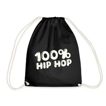 100,-_hip_hop- - Drawstring Bag - black - Front