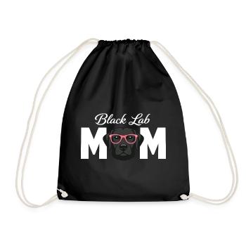Black Lab Mom Black Labrador Lover  - Drawstring Bag - black - Front