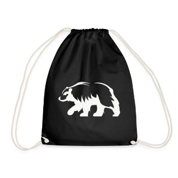 Bär Silhouette - Turnbeutel - Schwarz - Vorne