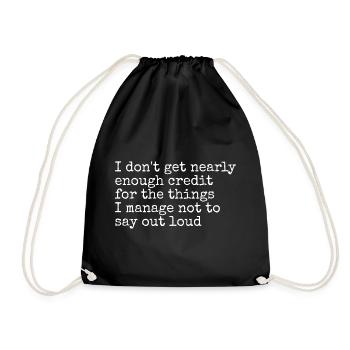 Humor, Sarcasm, Silent Thoughts - Drawstring Bag - black - Front