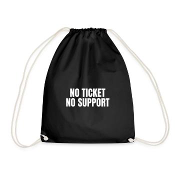 No Ticket No Support - Informatik Arbeit Job Admin - Turnbeutel - Schwarz - Vorne