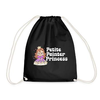 Funny Art Painter Petite Princess Drawing Gift - Drawstring Bag - black - Front