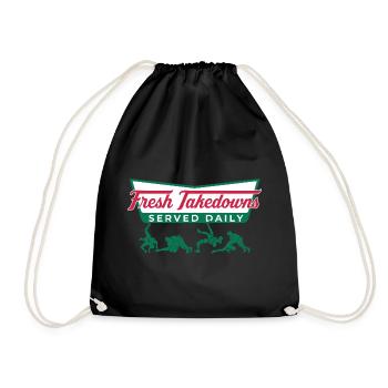 Täglich Fresh Takedowns – Wrestler-Geschenk - Turnbeutel - Schwarz - Vorne