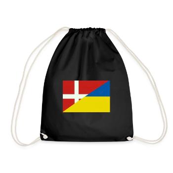 Dänemarkische Ukraine-Flagge – dänische und ukrainische Flagge - Turnbeutel - Schwarz - Vorne
