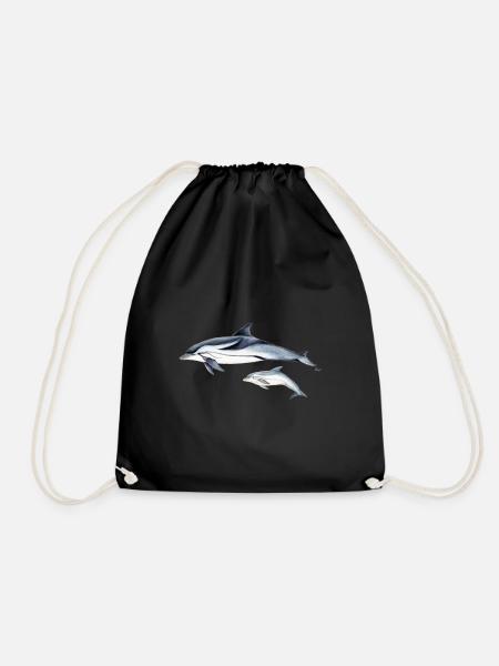 Liste Dolphin - dauphin rayé - dauphin - Sac de sport léger - noir