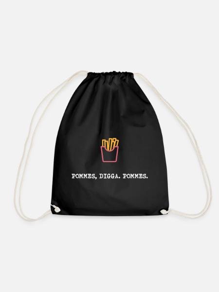 Pommes Digga Pommes | Pommes frites | French Fries - Turnbeutel - Schwarz