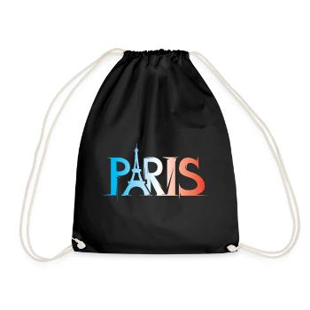 Paris Farben Symbol Eiffelturm Illustration Icon - Turnbeutel - Schwarz - Vorne