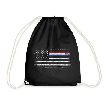 Drapeau américain robuste avec accent bleu - Sac de sport léger - noir - Devant