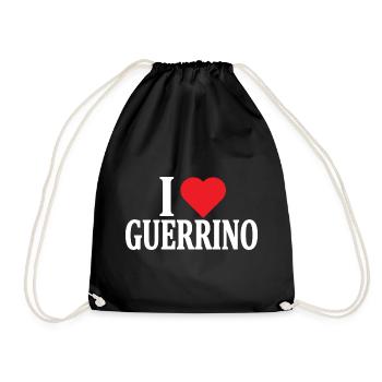 name t-shirt I love Guerrino t-shirt gift idea - Drawstring Bag - black - Front