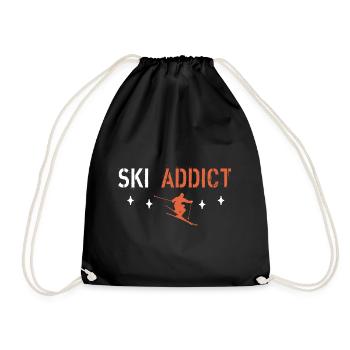 Ski addict - Drawstring Bag - black - Front