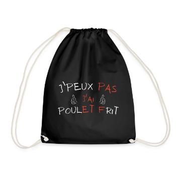 J'peux pas j'ai Poulet frit - Sac de sport léger - noir - Devant