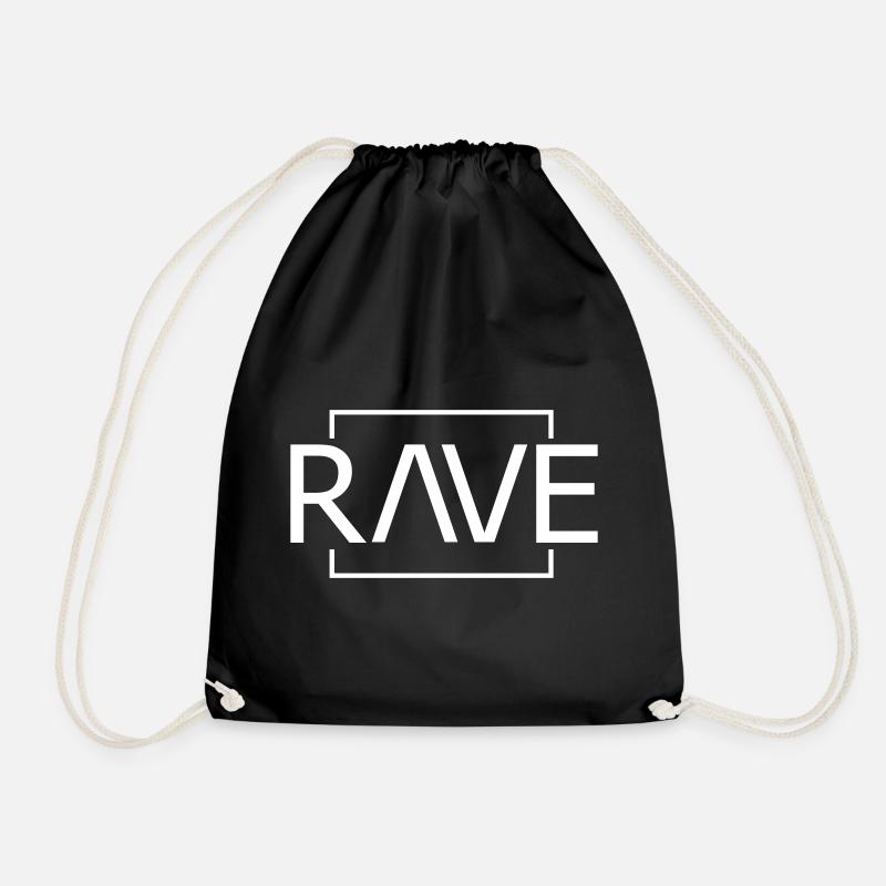 RAVE Design Techno Music Festival - Drawstring Bag - black