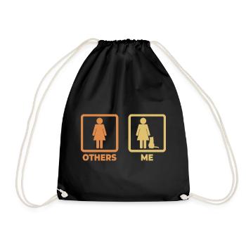 Figurine bâton d’amant de chat - Sac de sport léger - noir - Devant