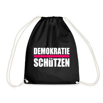 Demokratie schützen - Turnbeutel - Schwarz - Vorne